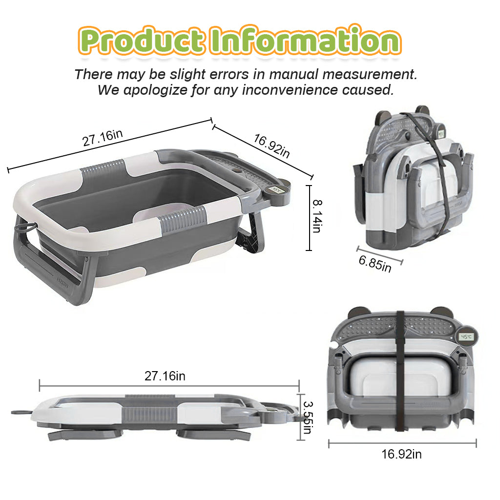 HASTHIP Baby Bath Tub Foldable Bathtub, Collapsible Toddler Bath Tubs with Baths Support Cushion Pad Seat Mat, Anti-Slip Portable Travel Shower HASTHIP Baby Bath Tub Foldable Bathtub, Collapsible Toddler Bath Tubs with Baths Support Cushion Pad Seat Mat, Anti-Slip Portable Travel Shower
